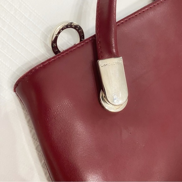 LANCASTER RED LEATHER BACKPACK SHOULDER BAG - OS - Picture 5 of 11